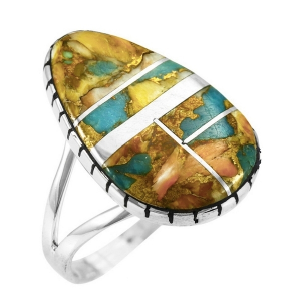 Sterling & Turquoise Ring - Picture 2 of 10
